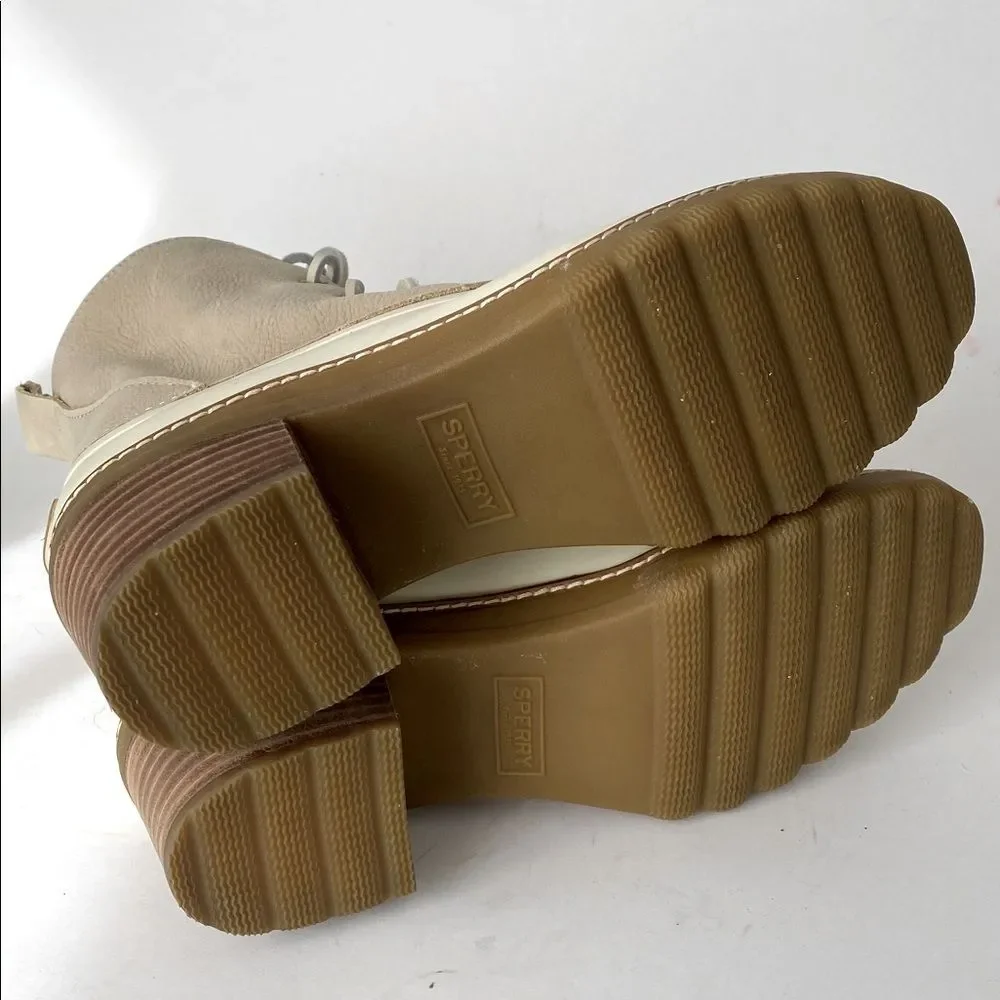 Sperry Topsider Women's Saltwater Heel Leather Rain Duck Boot Sz 9 NWOT